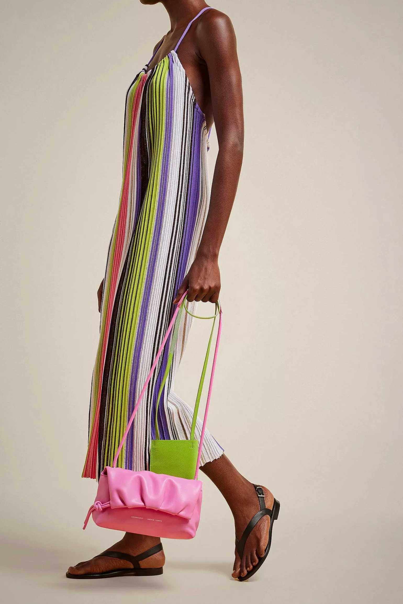 Clearance Liviana conti Abito Multirighe Multiriga Lurex
