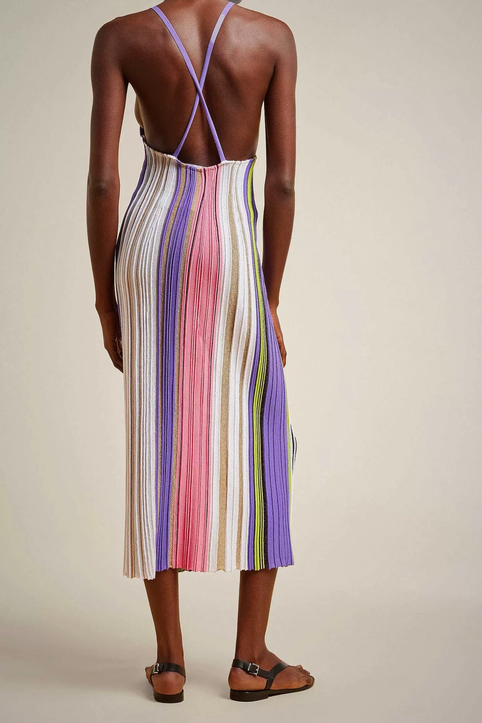 Clearance Liviana conti Abito Multirighe Multiriga Lurex