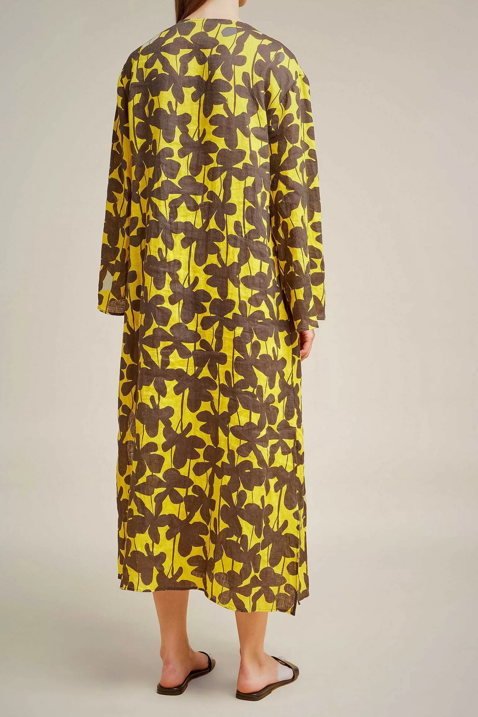 Shop Liviana conti Abito Over Fiore Timbro Lemon
