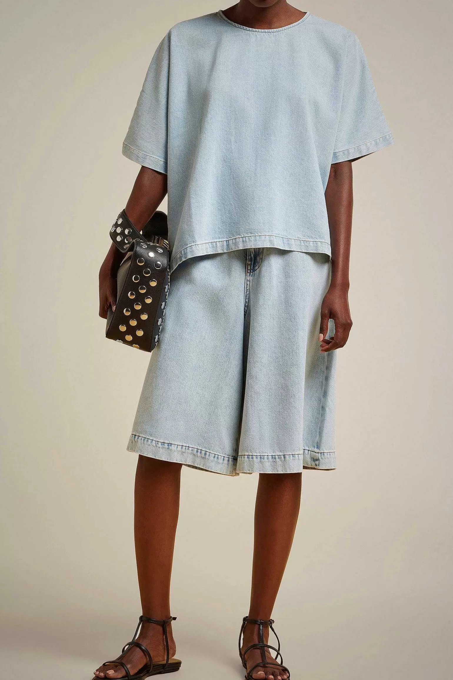 Shop Liviana conti Bermuda Denim Light Blue