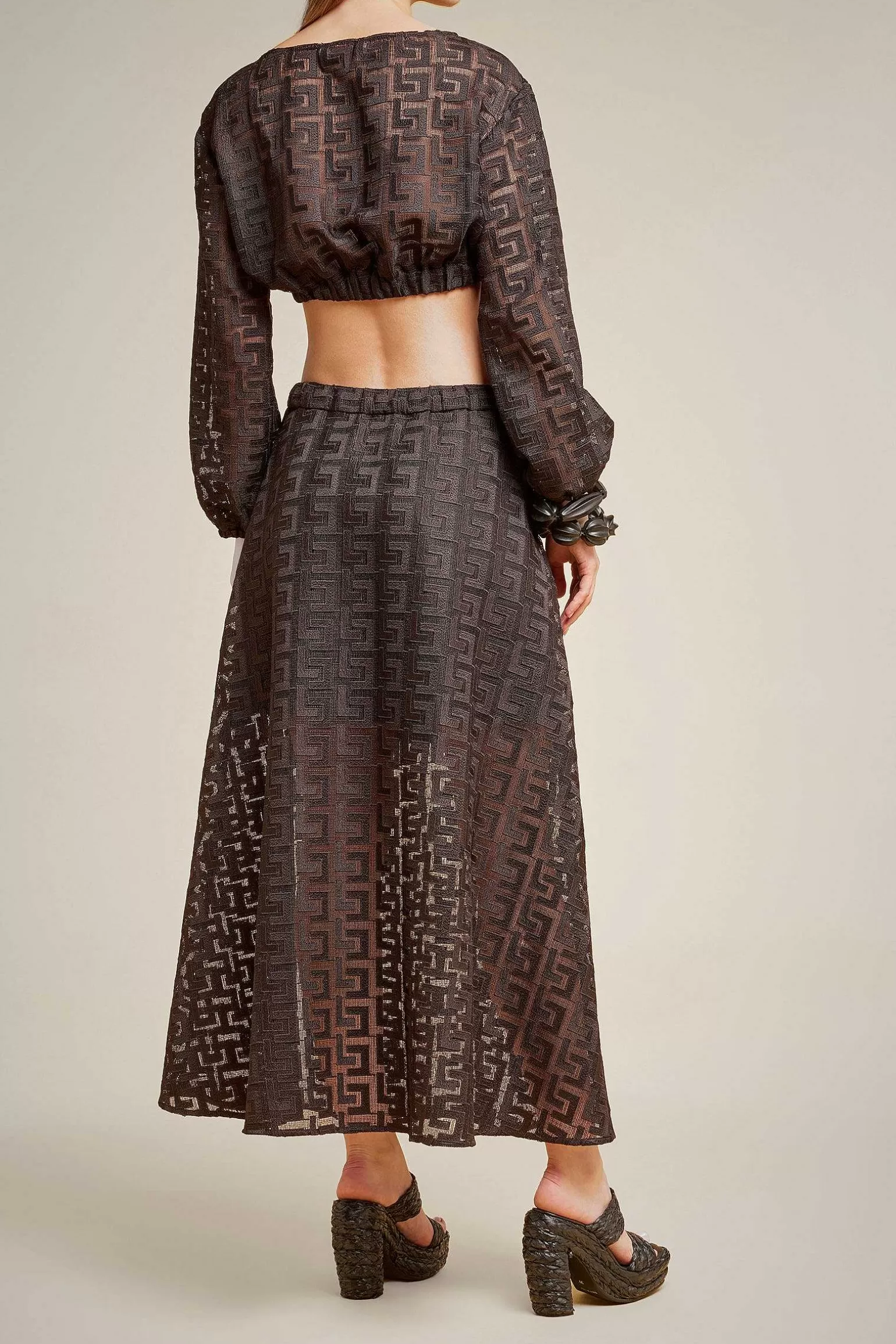 Sale Liviana conti Blusa Macrame' Moro