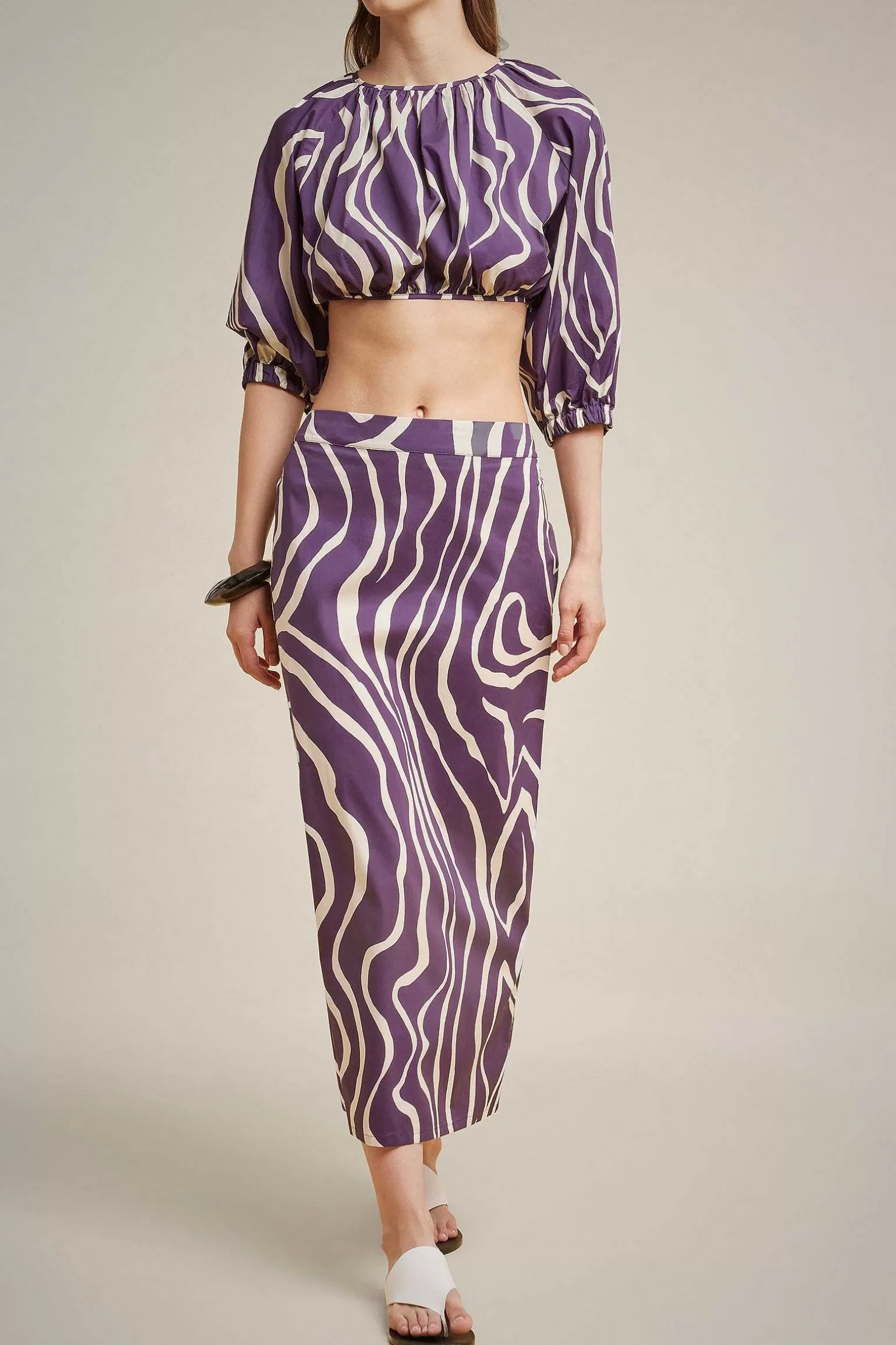 Store Liviana conti Blusa Schiena Nuda Venatura Bacca