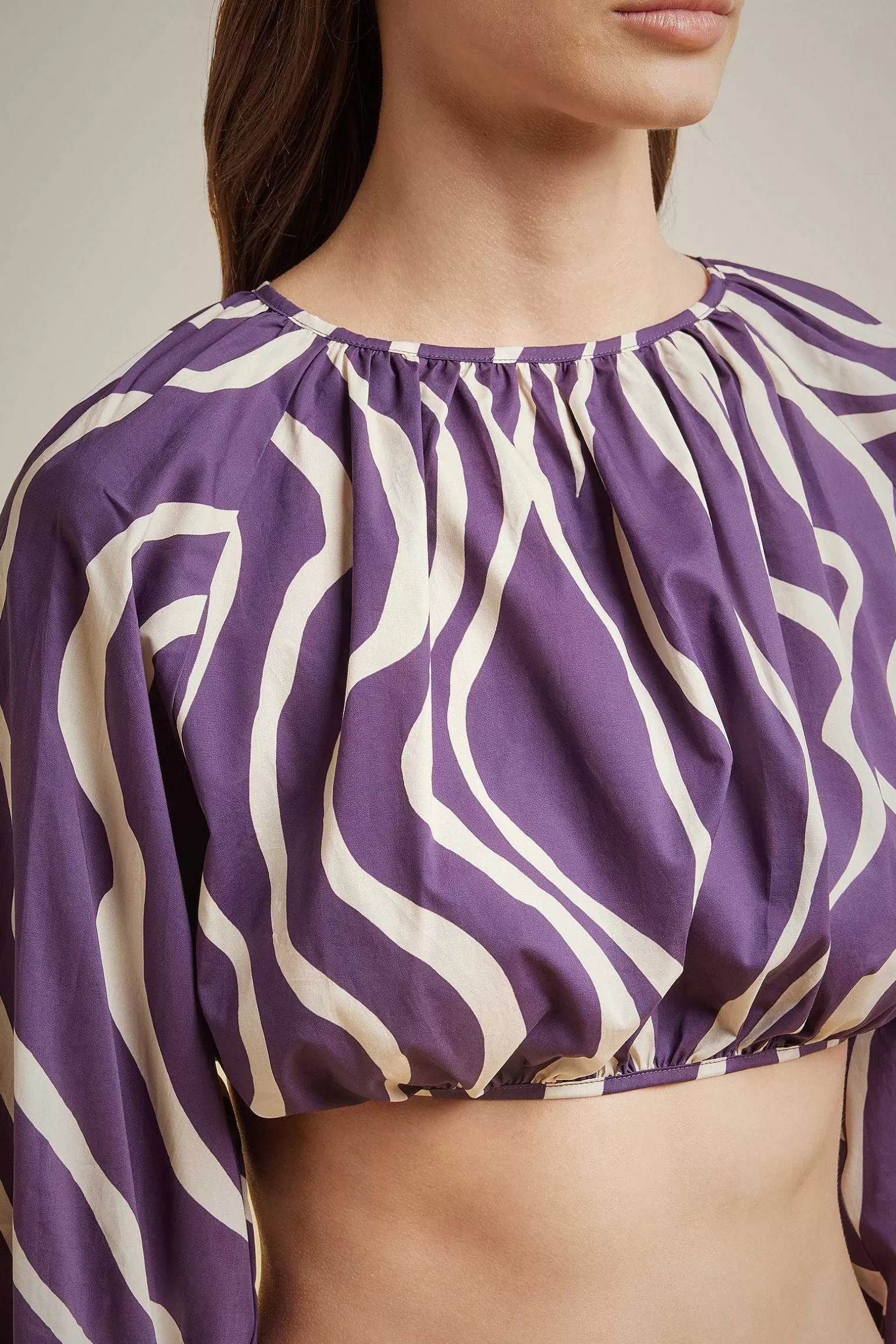 Store Liviana conti Blusa Schiena Nuda Venatura Bacca