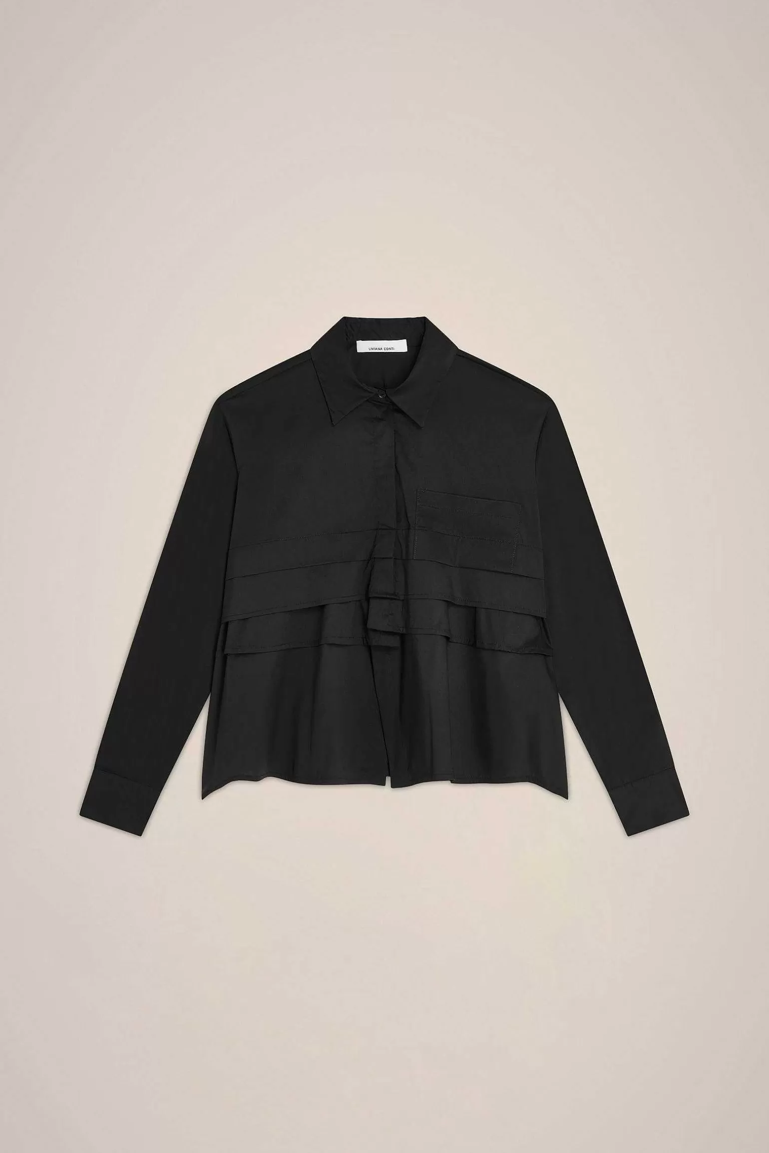 Online Liviana conti Camicia Con Tulle Bianco | Notte | Bosco | Nero