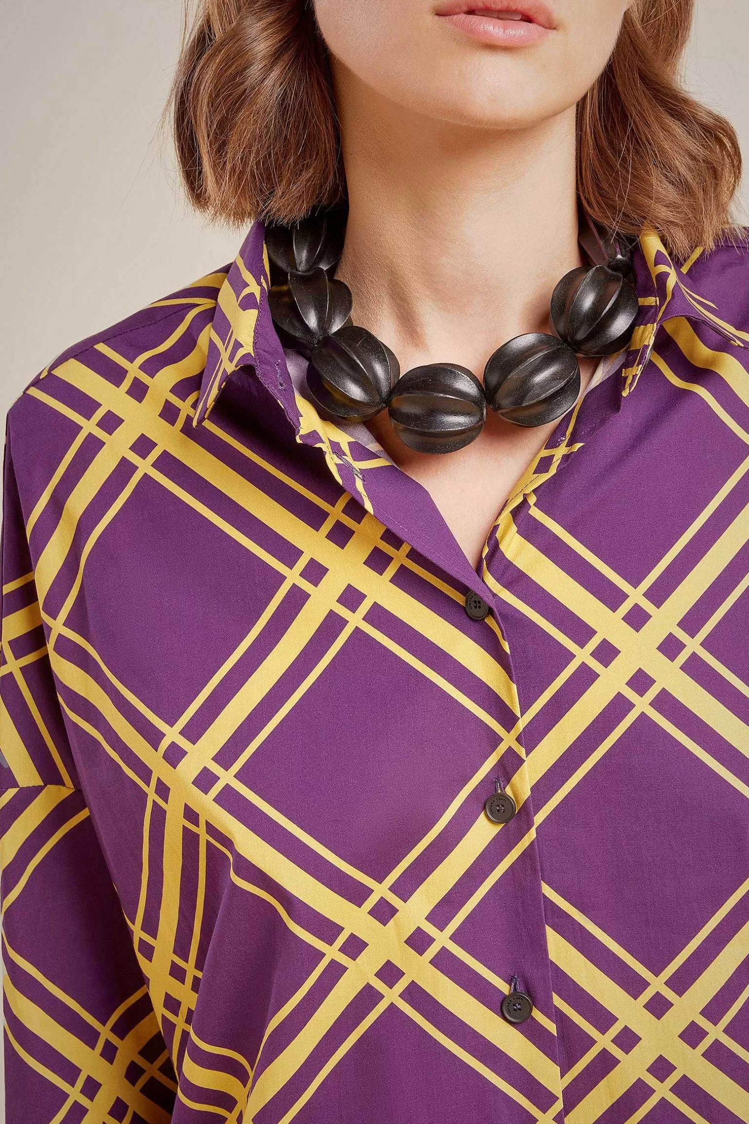 Outlet Liviana conti Camicia Manica Corta Check Bacca