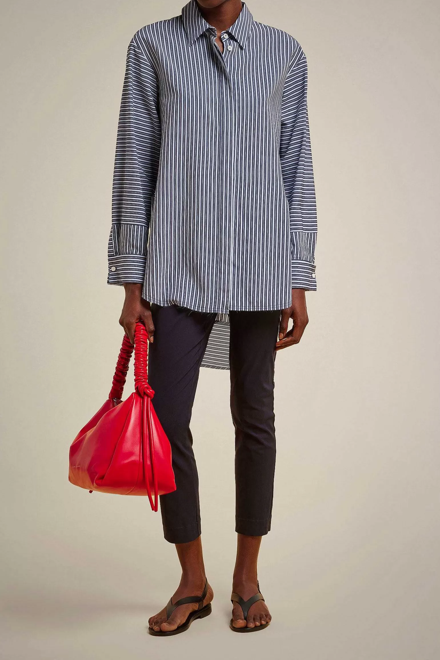 Flash Sale Liviana conti Camicia Over Riga Blu/Azzurra