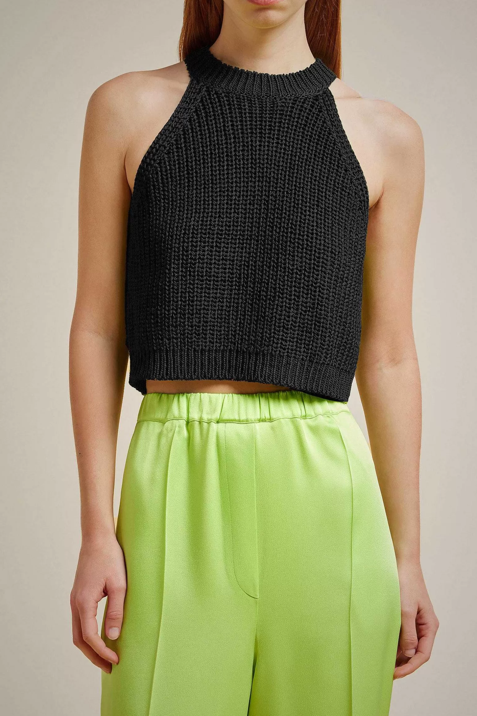 Shop Liviana conti Canotta P.Pannocchia Cyber Lime | Nero