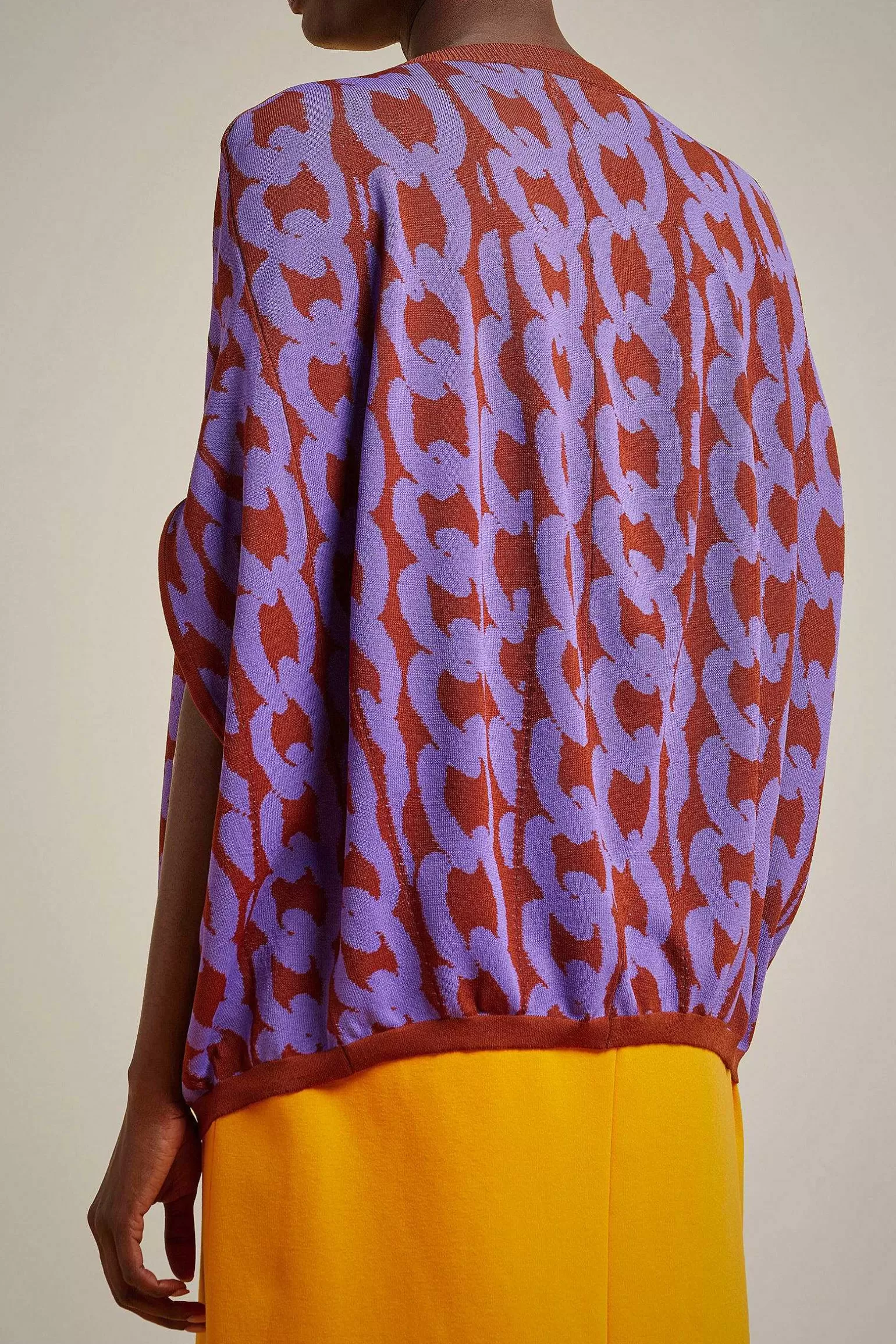 Discount Liviana conti Cappa Jacquard Catena Ruggine/Uva