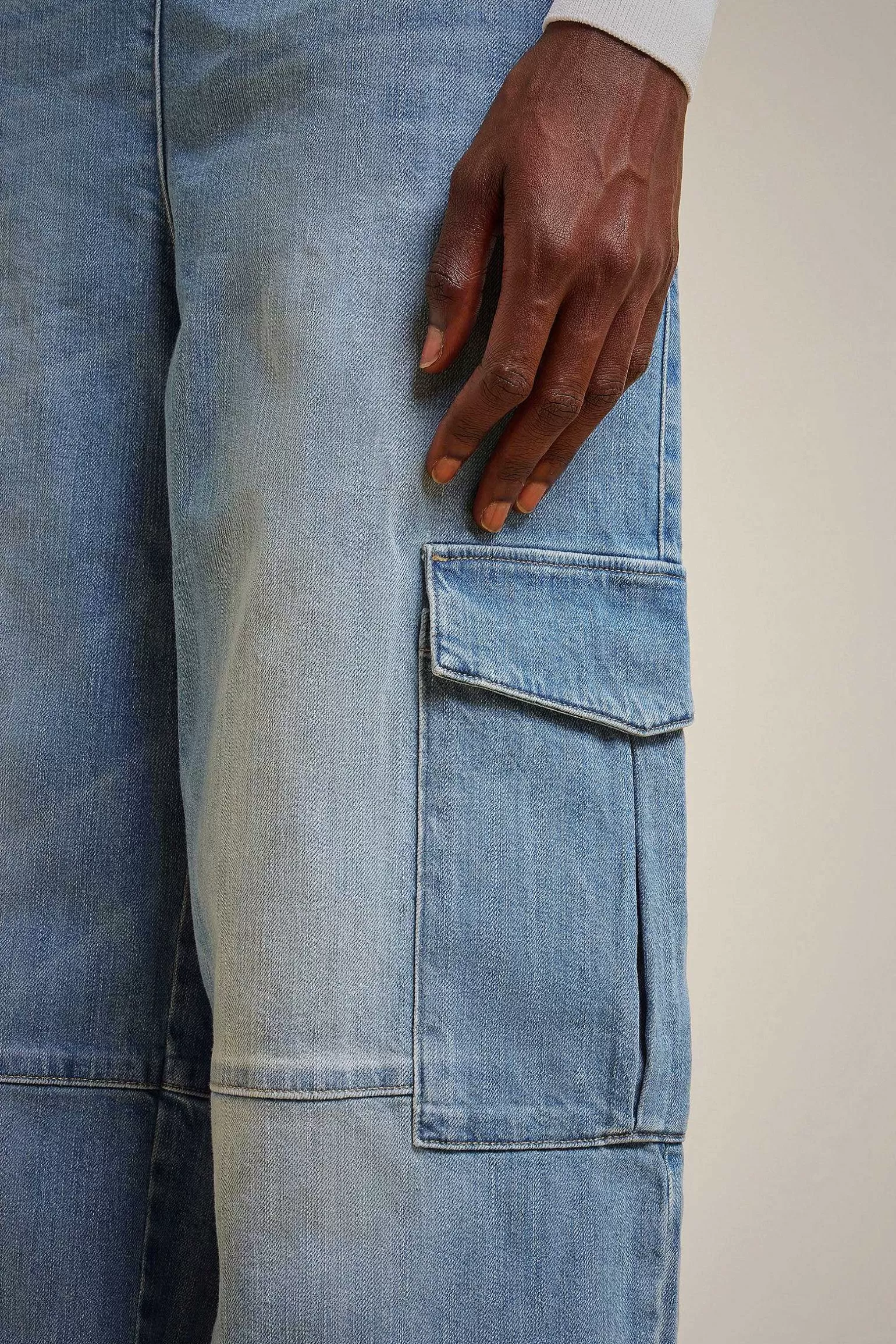 Fashion Liviana conti Cargo Denim Mid Blu Denim