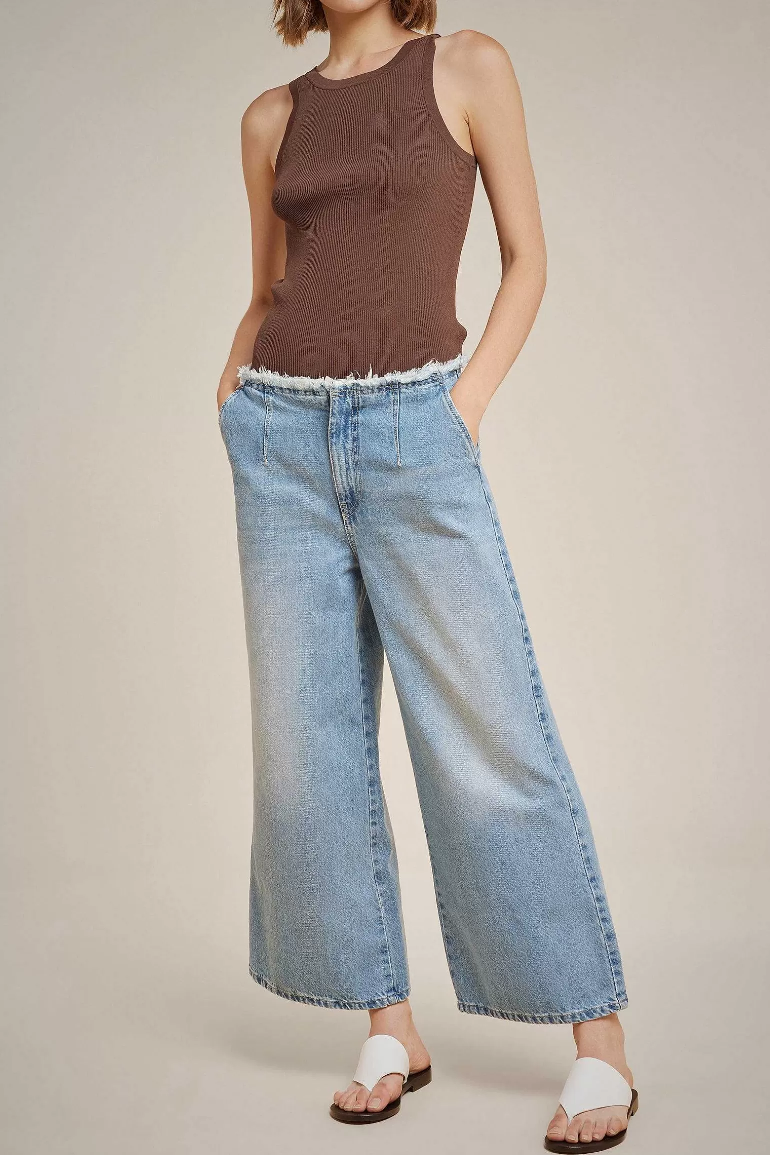 Hot Liviana conti Cropped Jeans Denim Light Blue