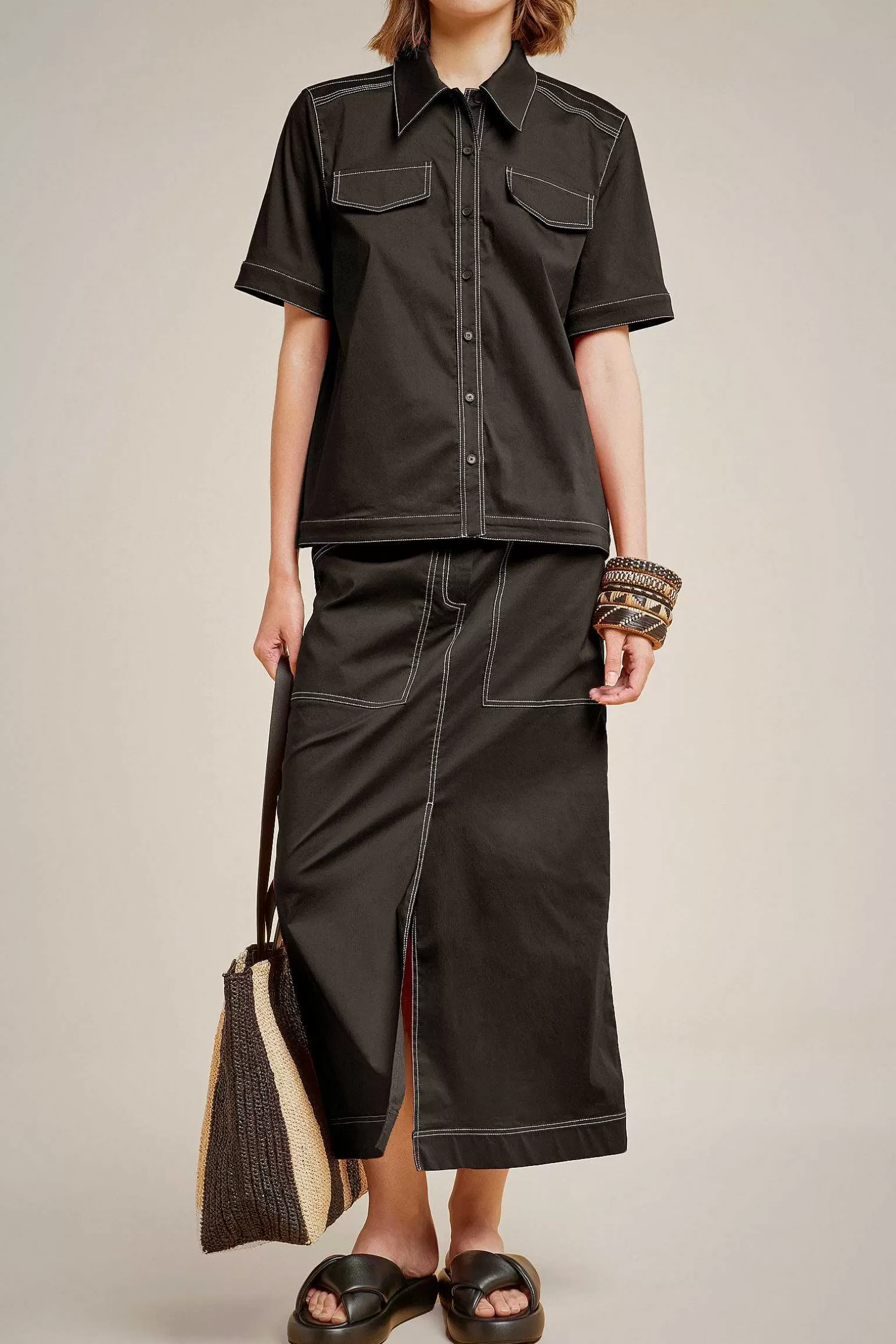Fashion Liviana conti Gonna 5 Tasche Ossido | Nero