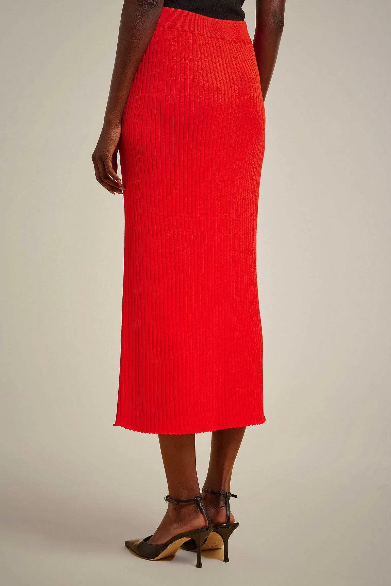 Shop Liviana conti Gonna A Coste Bacca Di Goji | Nero