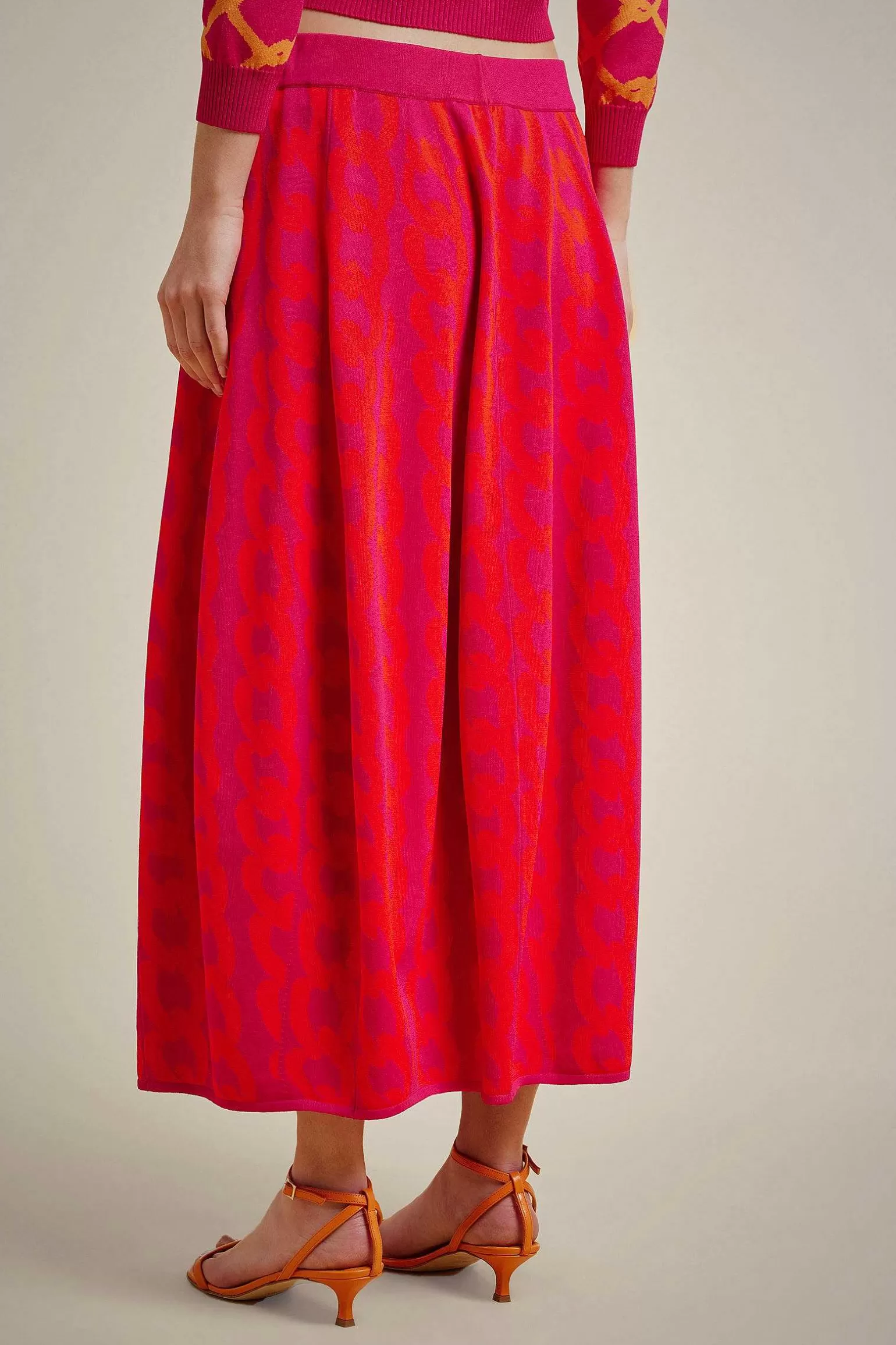 Hot Liviana conti Gonna Jacquard Catena Fuxia/Goji