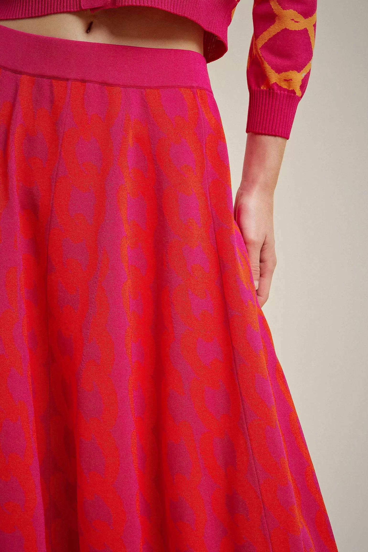Hot Liviana conti Gonna Jacquard Catena Fuxia/Goji