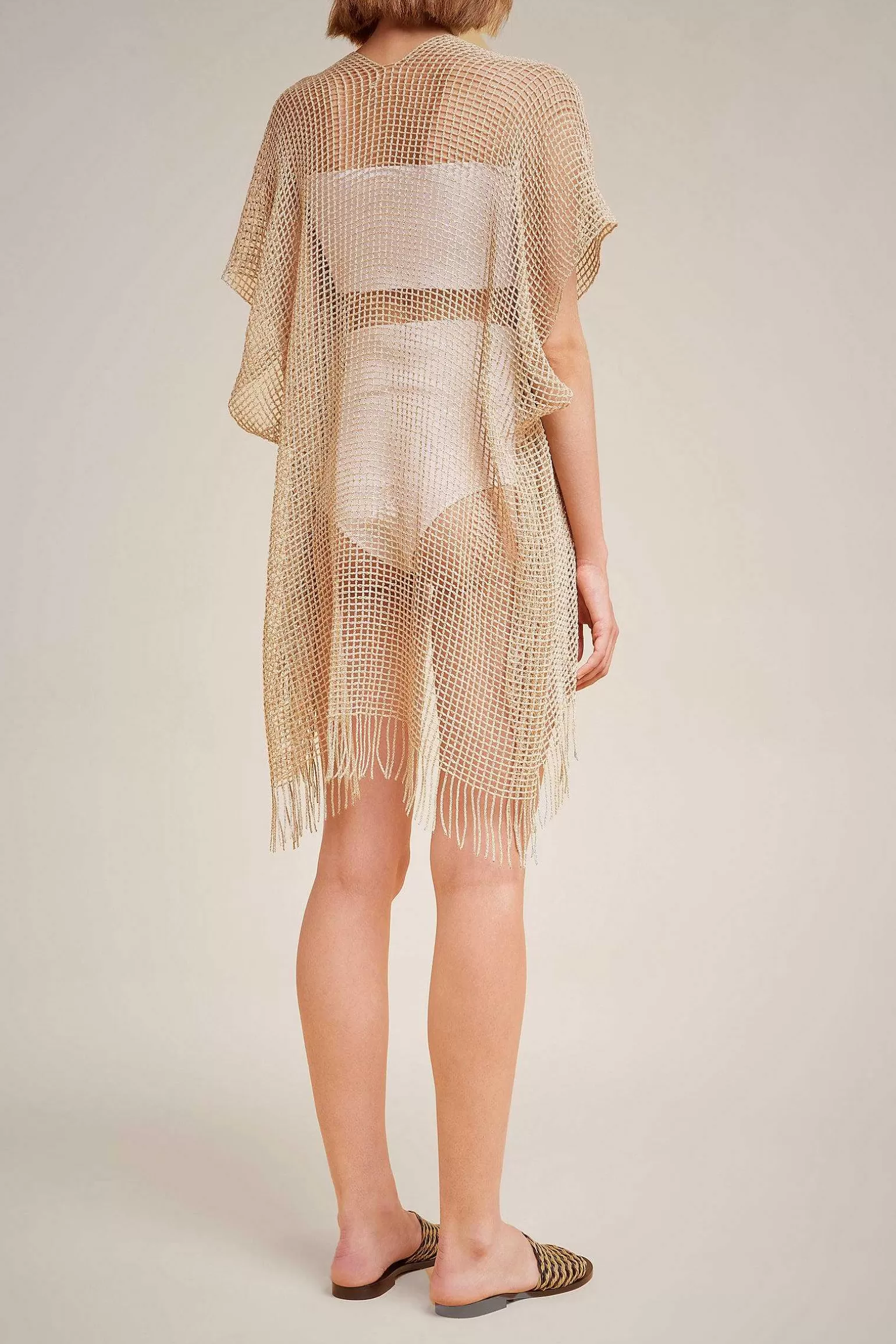 Discount Liviana conti Kimono Rete Laminata Oro