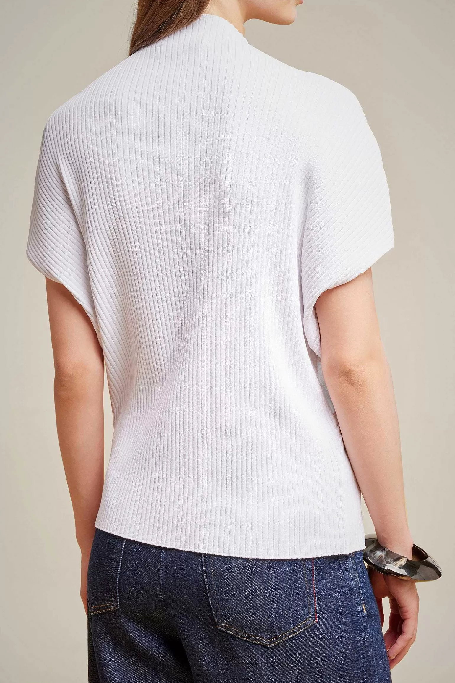 Cheap Liviana conti Maglia A Coste Bianco