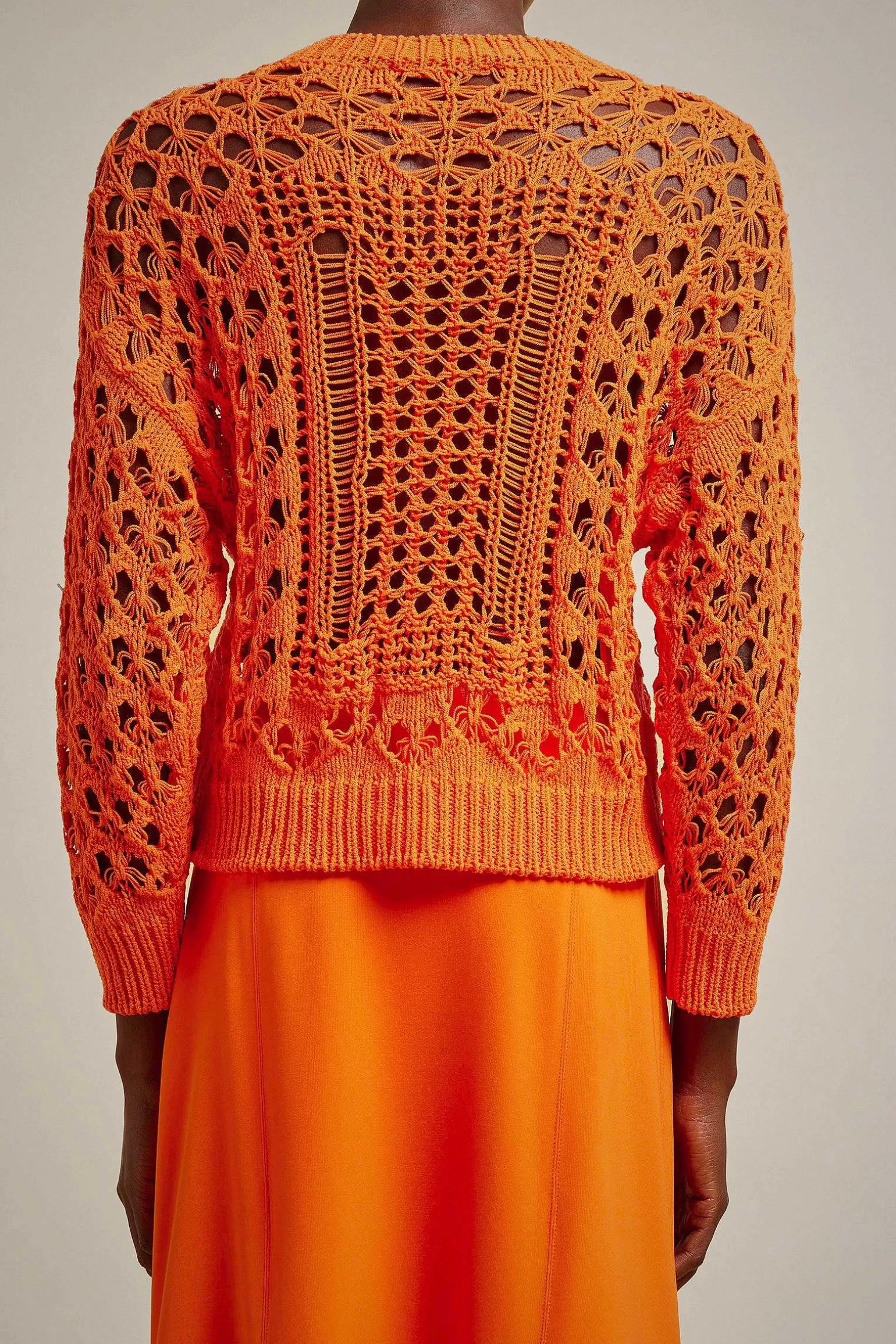 Online Liviana conti Maglia Effetto Pizzo Mandarino