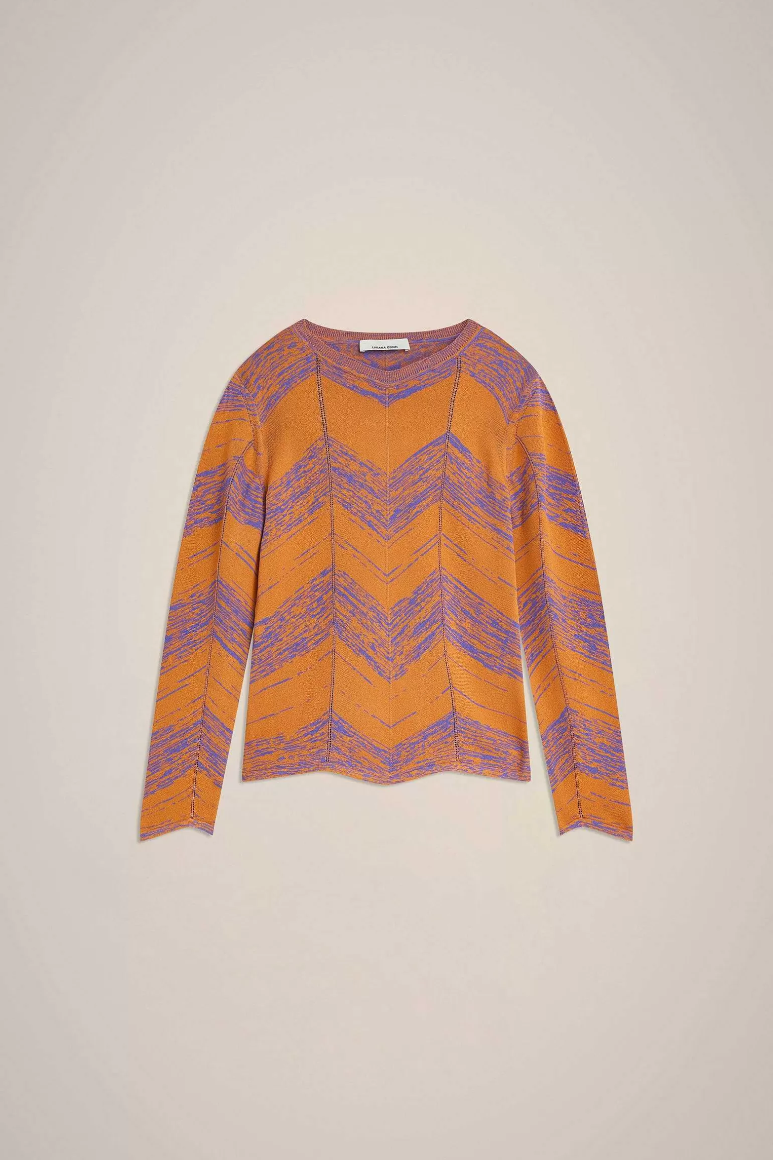 Hot Liviana conti Maglia Viscosa Fiammato Notte/Uva | Fiammato Mango/Uva
