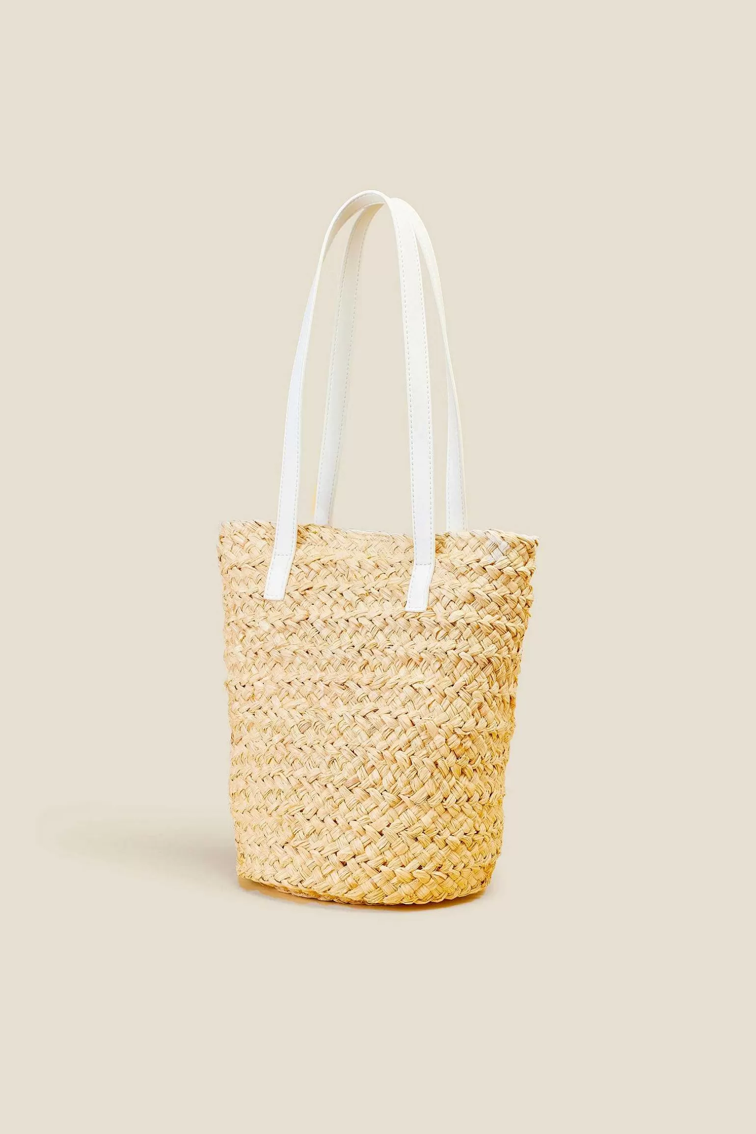 Sale Liviana conti Mini Tote Rafia Naturale/Bianco | Naturale/Nero