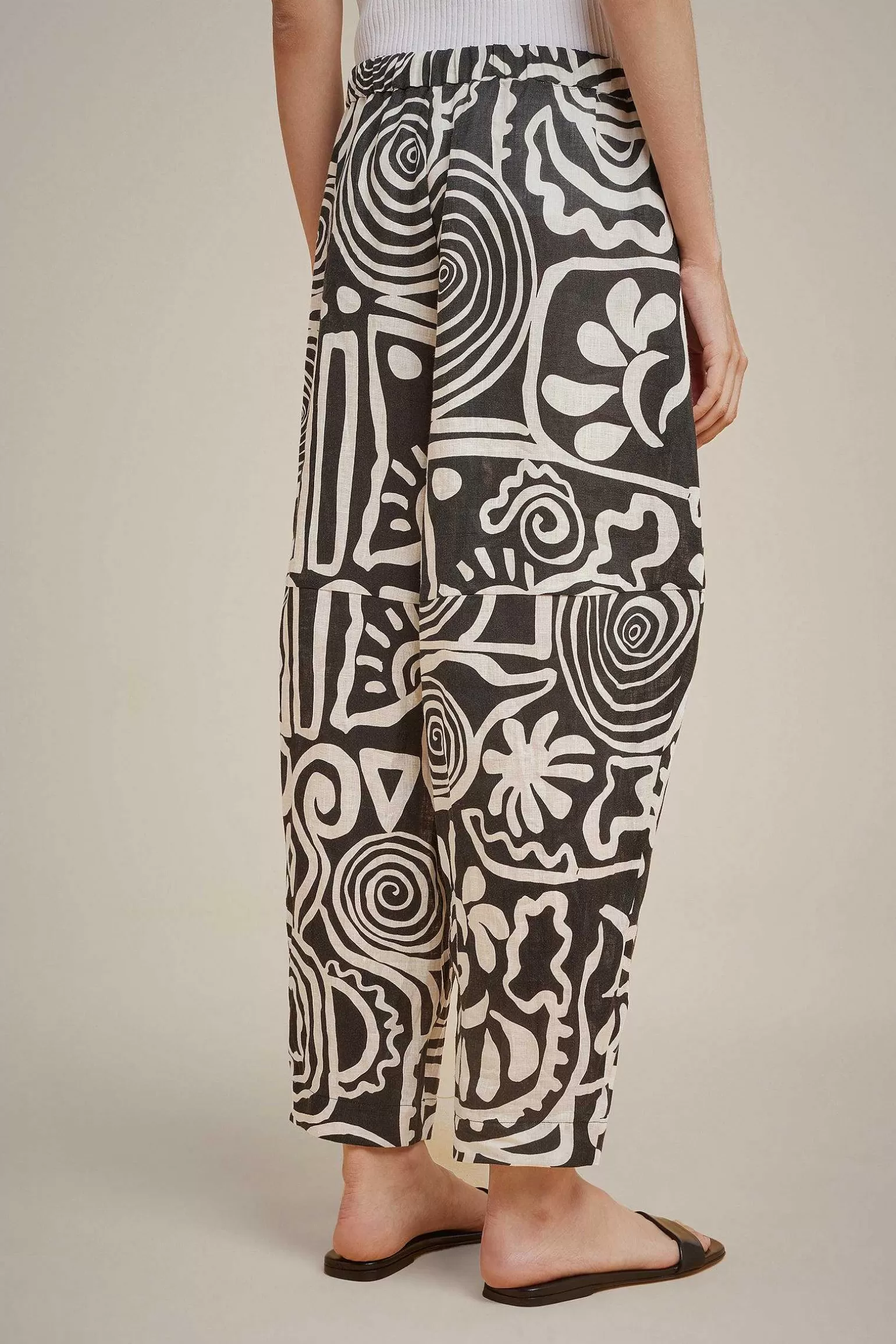 Fashion Liviana conti Pantalone Graffito Nero/Bianco