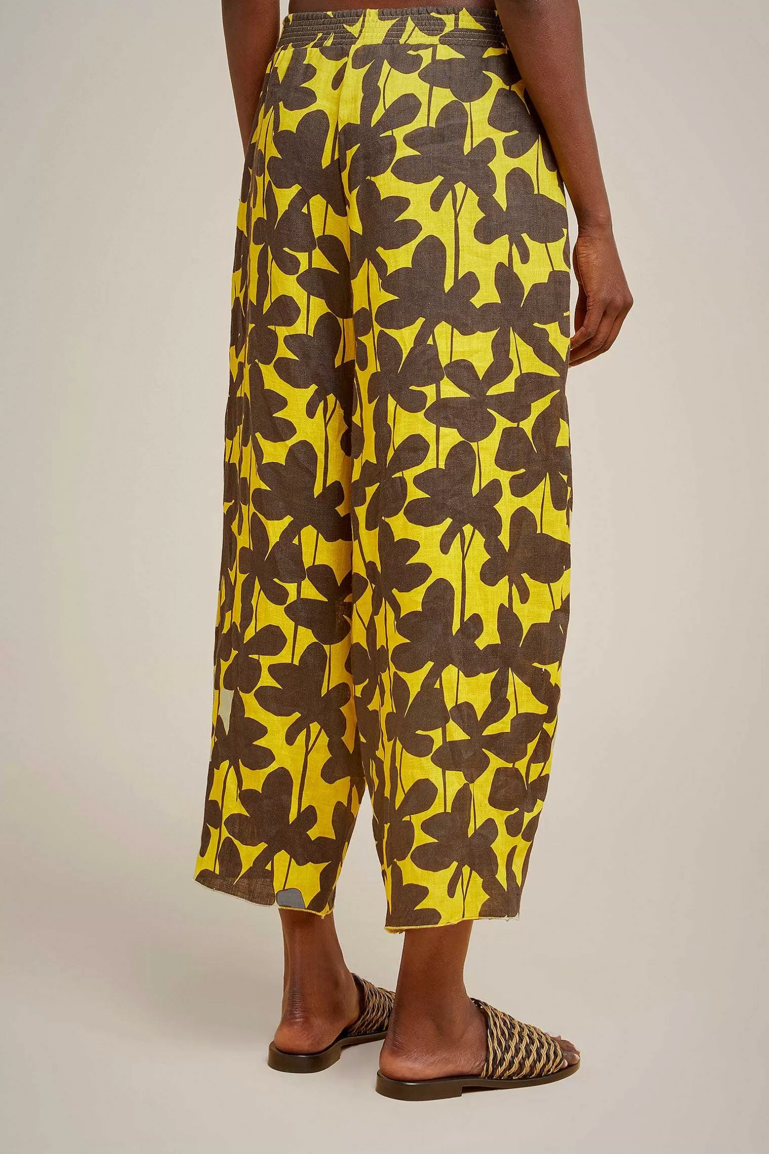 Store Liviana conti Pantalone Fiore Timbro Lemon | Graffito Nero/Bianco