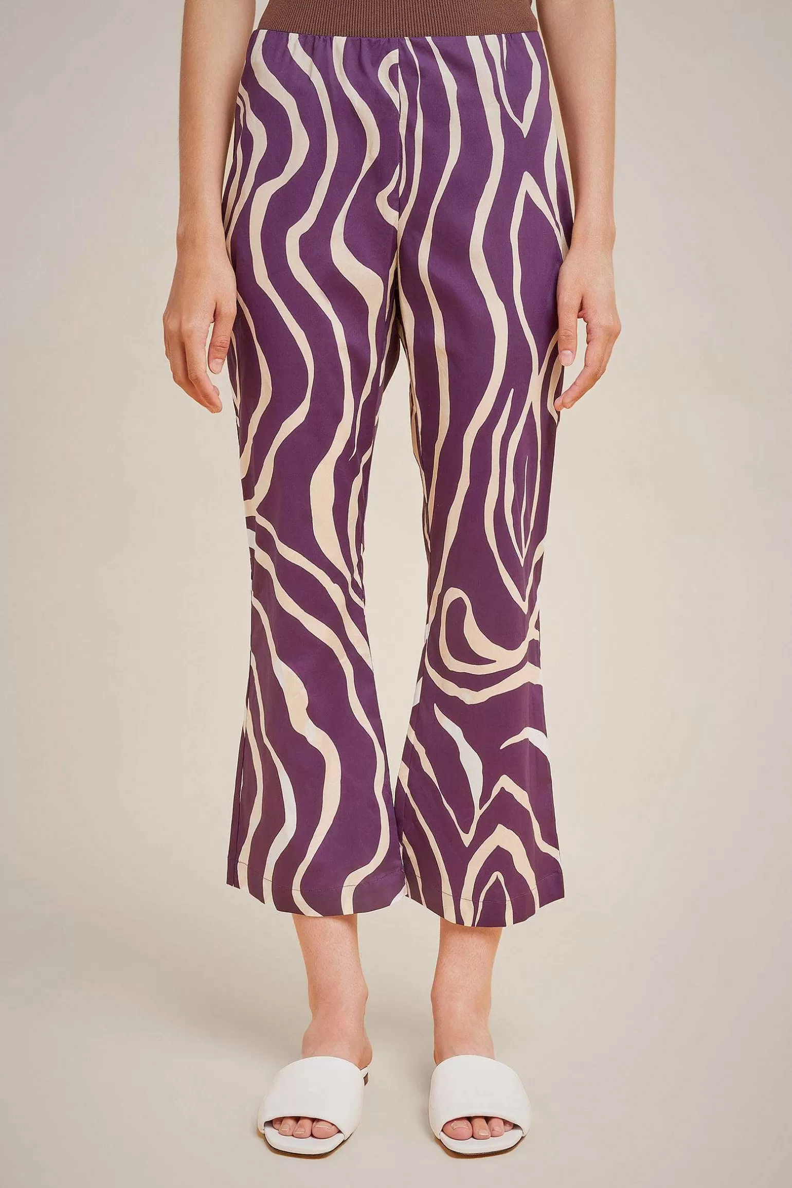 Clearance Liviana conti Pantalone Fiore Stencil Bosco | Venatura Bacca
