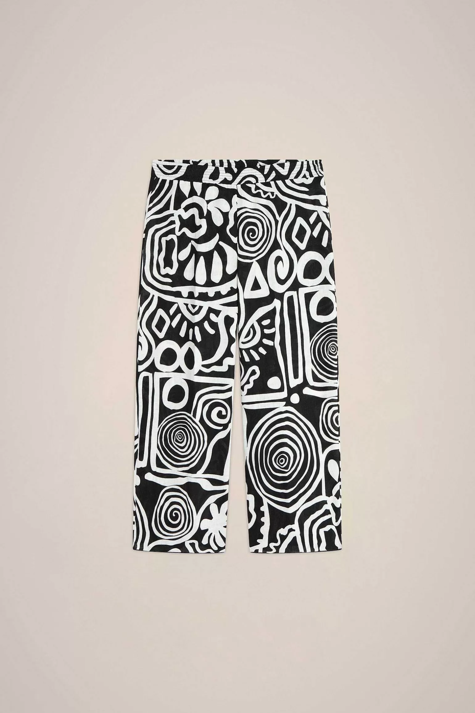 Store Liviana conti Pantalone Fiore Timbro Lemon | Graffito Nero/Bianco