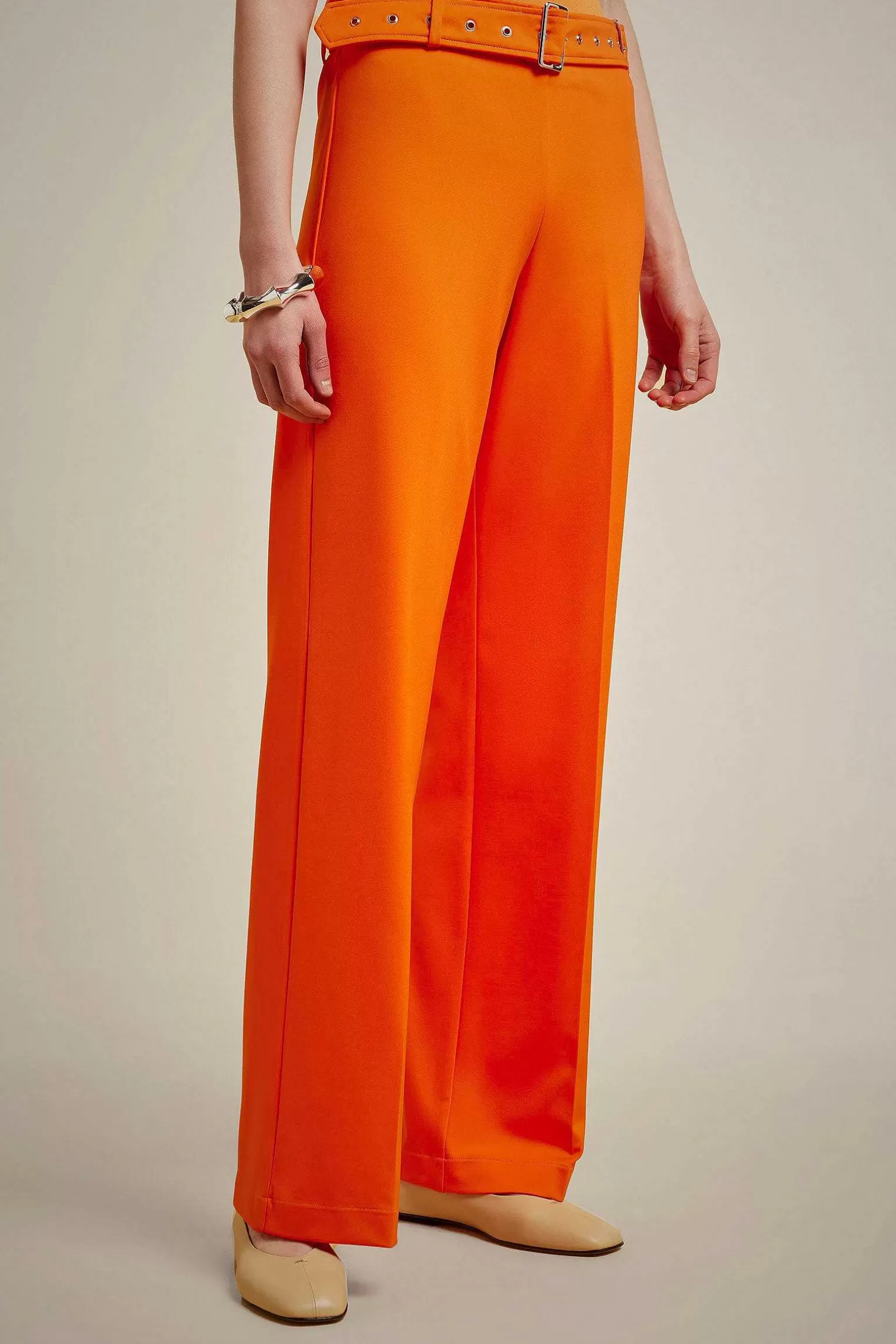 Fashion Liviana conti Pantalone Con Cintur Mandarino | Nero