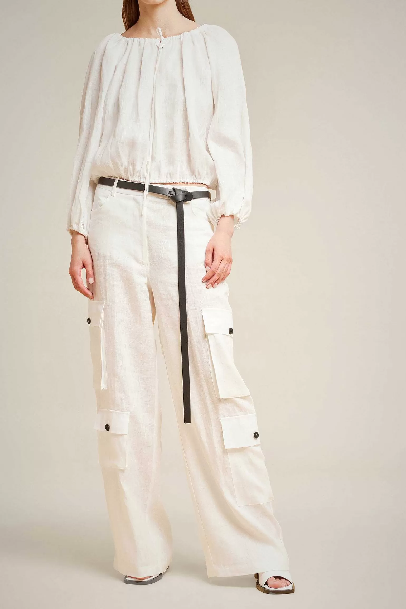 Flash Sale Liviana conti Pantalone Con Tasche Bianco | Nero