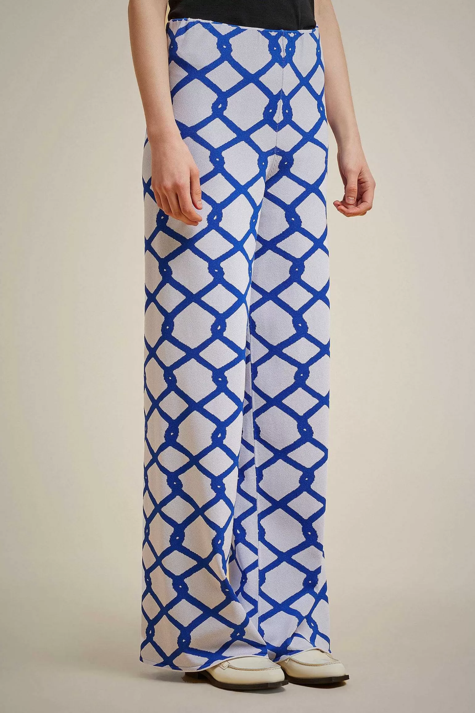 Online Liviana conti Pantalone Jacquard Rete Bianco/Marea