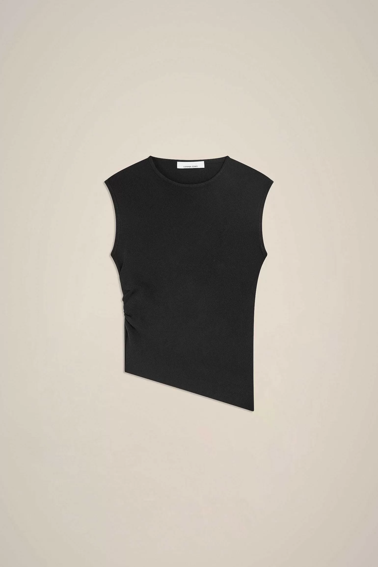 Clearance Liviana conti Top Asimmetrico Bianco | Pomice | Nero