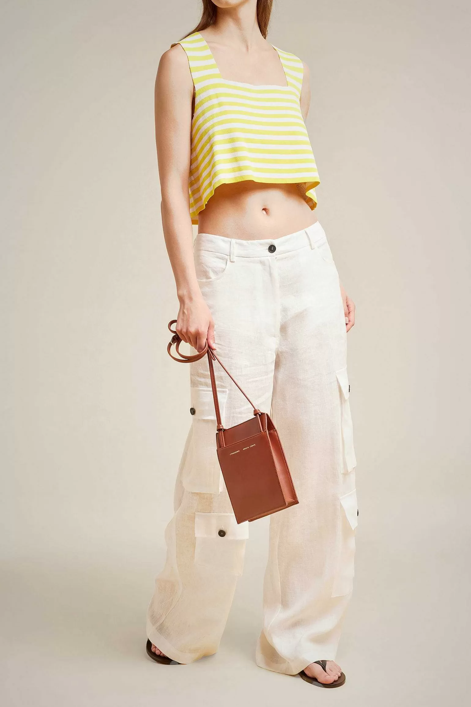 Discount Liviana conti Top Rigato Pomice/Crazy Lemon