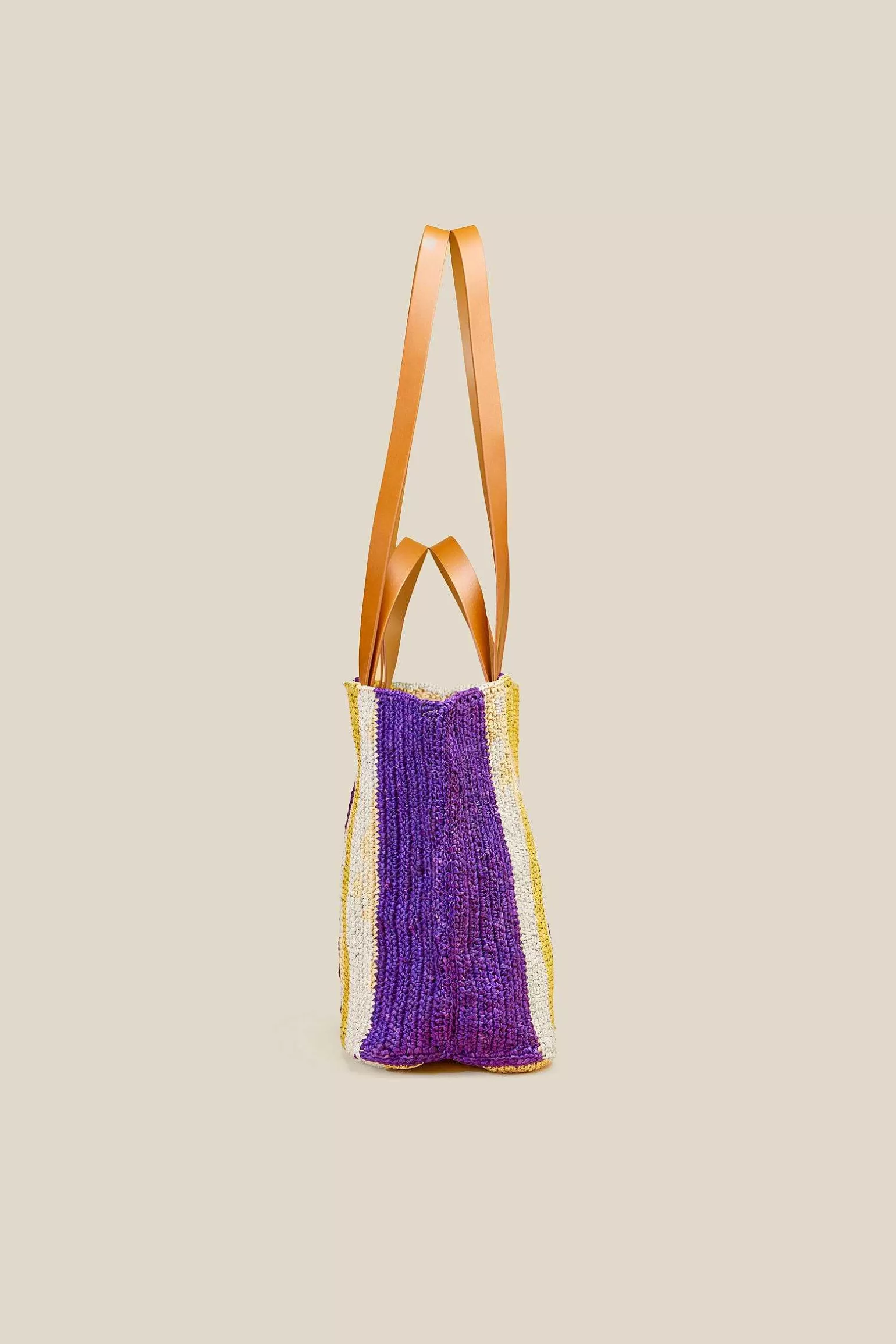 Discount Liviana conti Tote A Righe Senape/Viola/Natural