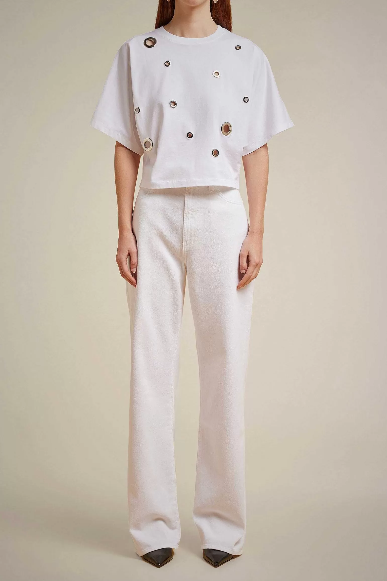 Discount Liviana conti T-Shirt Borchie Bianco | Nero