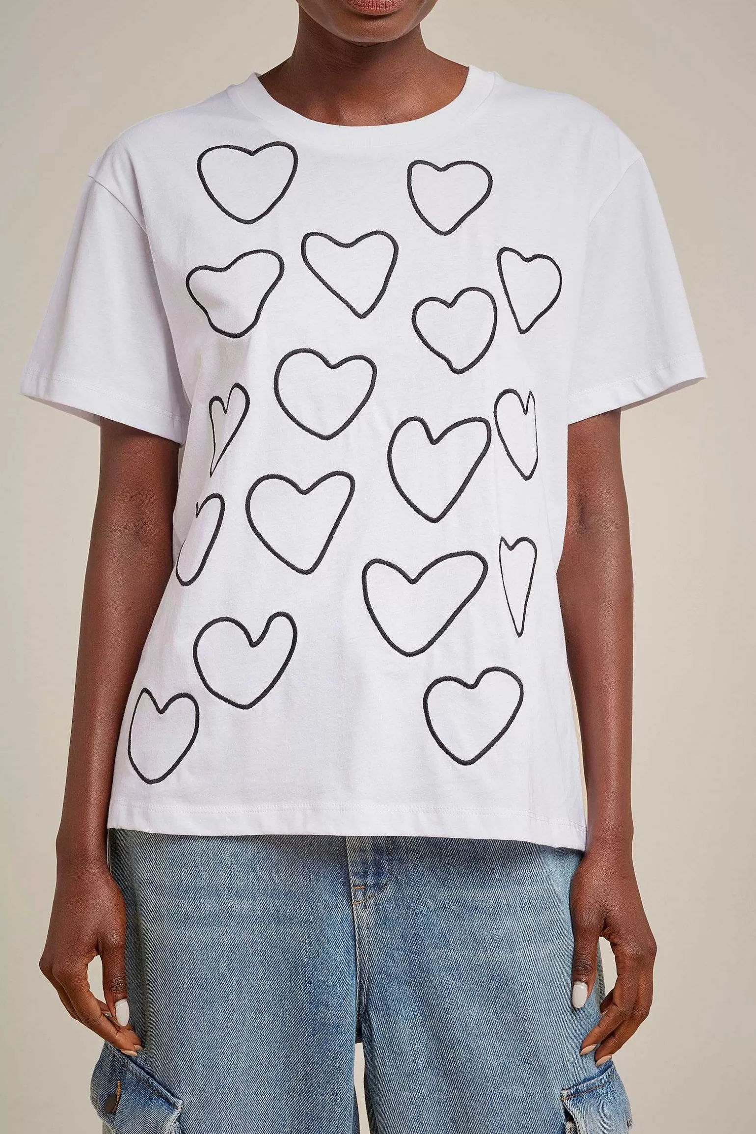Fashion Liviana conti T-Shirt Ricamo Bianco