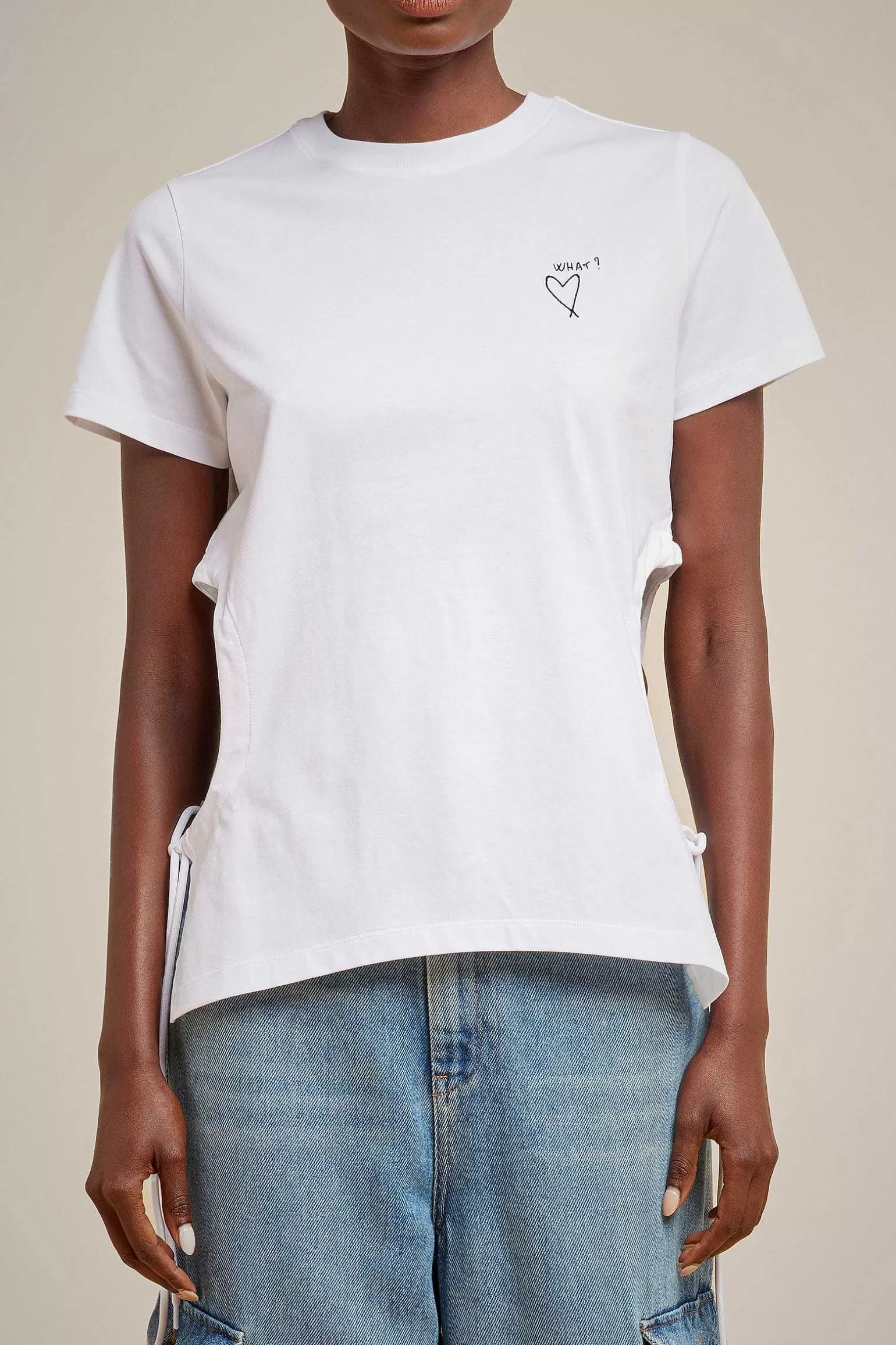 Hot Liviana conti T-Shirt Ricamo Bianco