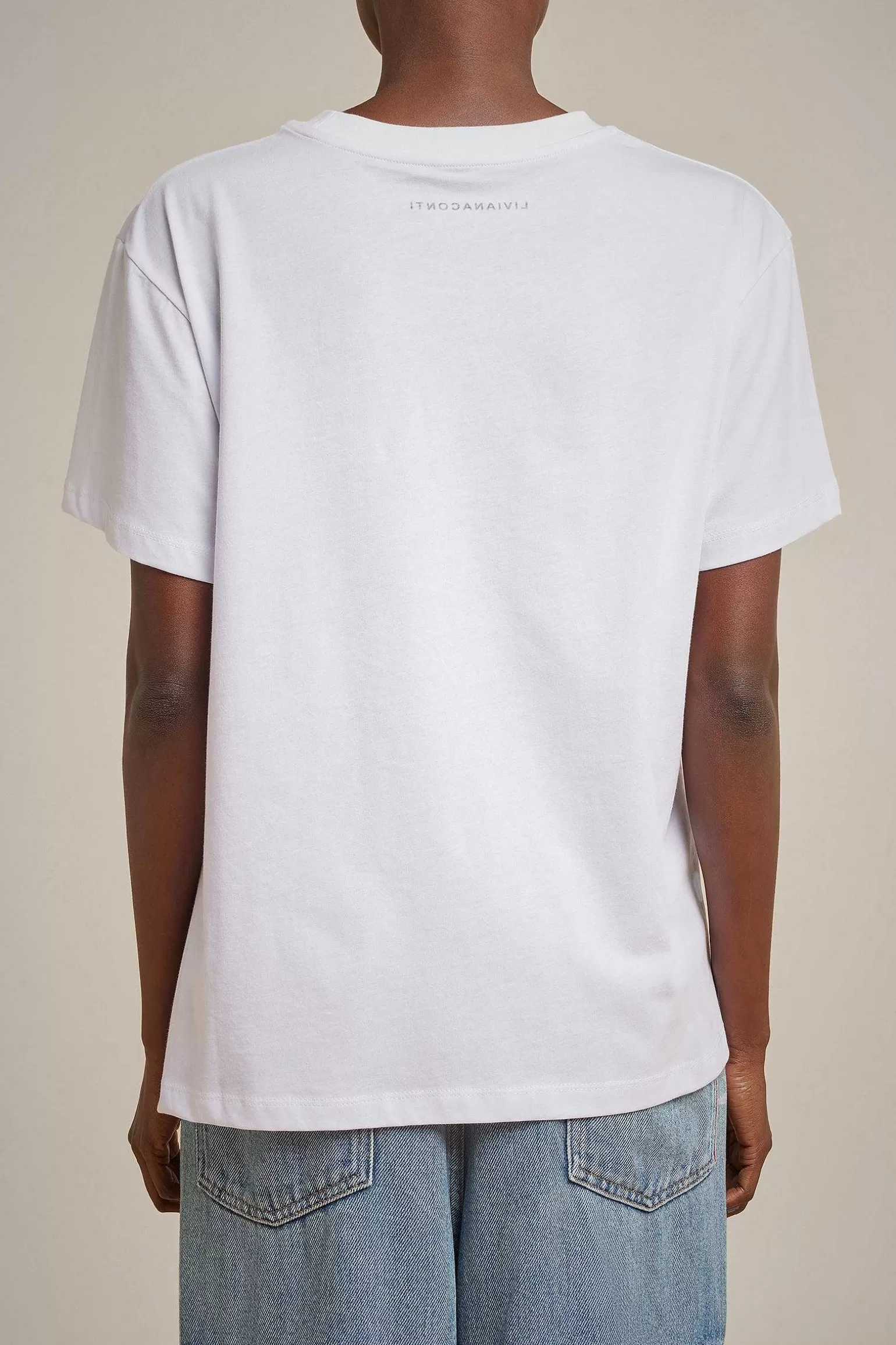 Fashion Liviana conti T-Shirt Ricamo Bianco